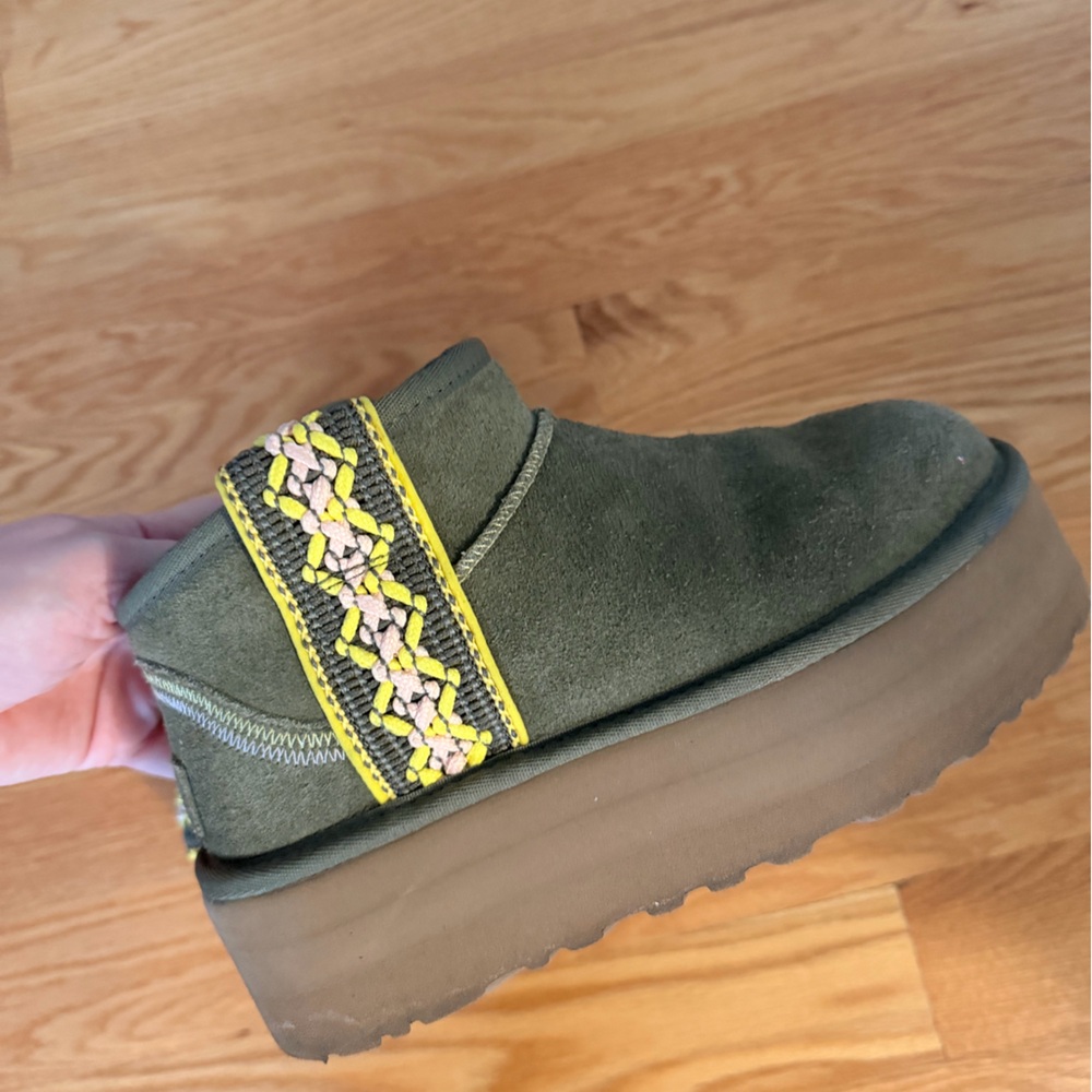 UGG Green and Yellow Platform Shoes